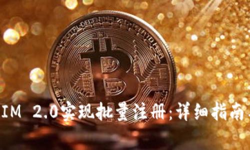 如何使用TokenIM 2.0实现批量注册：详细指南与常见问题解答